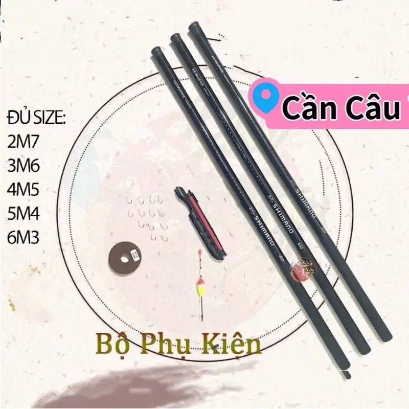 Bộ Cần Câu Tay SHIMANO Cacbon Cao Cấp - GIÁ SIÊU RẺ Phân Phối Chính Hãng Đủ size 2m7-6m3 CD-09