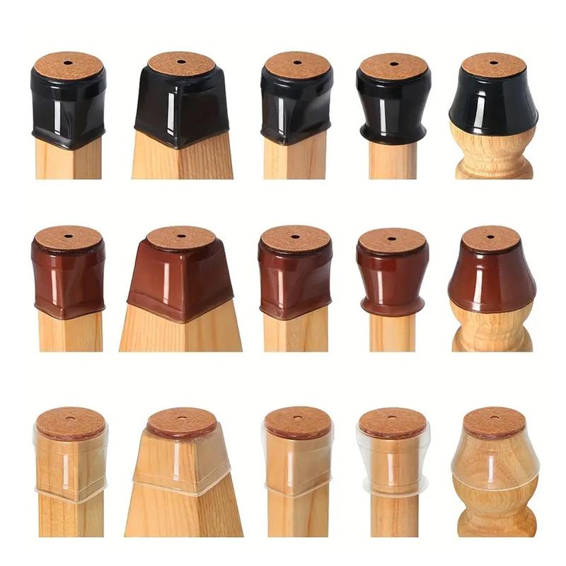 Chair Leg Cover, 16pcs Anti-slip Wear-resistant Chair Leg Protector, Floor Protector for Home Living Room Bedroom Dining Room Office School 3