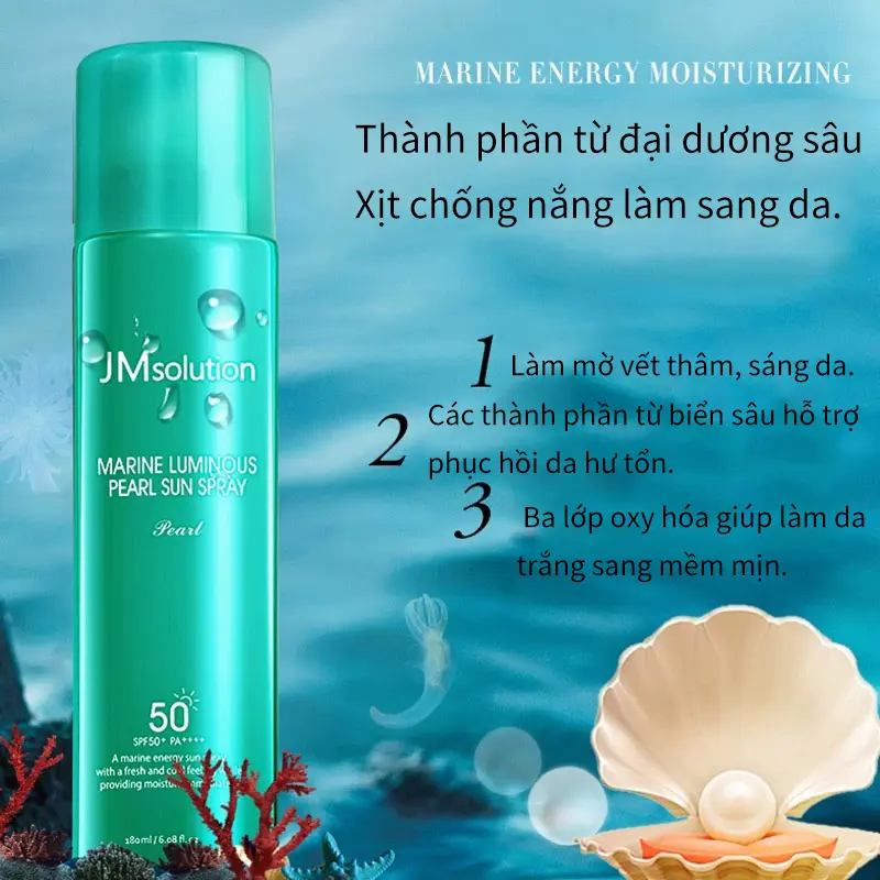 JMsolution Hàn Quốc là dòng sản phẩm xịt chống nắng SPF50+ trắng da và giữ ẩm thích hợp sử dụng cho toàn thân Sản phẩm có kết cấu nhẹ nhàng không nhờn dính bioreuv 4
