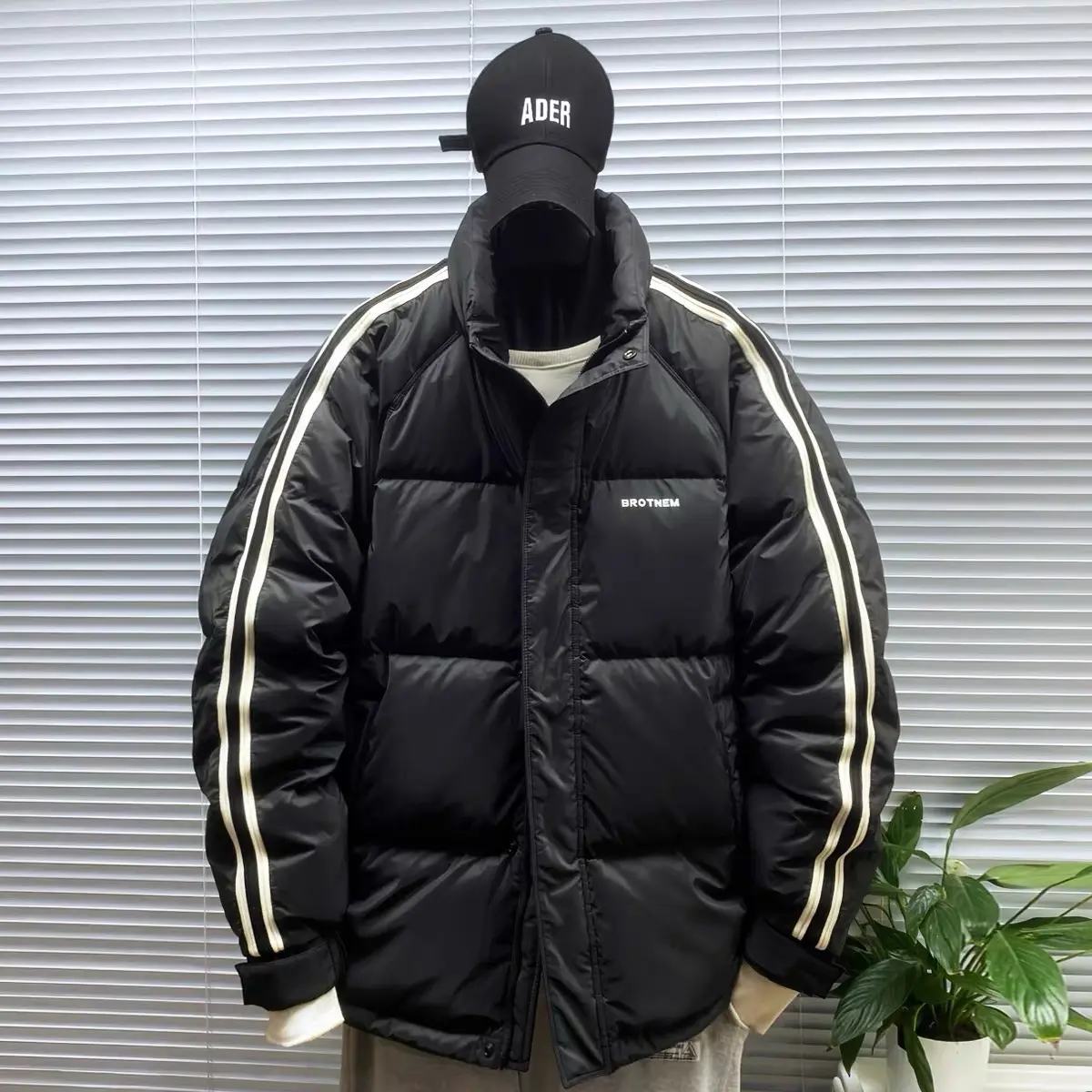 Áo khoác phao nam nữ cao cấp, sọc thêu tay, chần bông dày chính phẩm Menswear Jacket Nhung áo phao