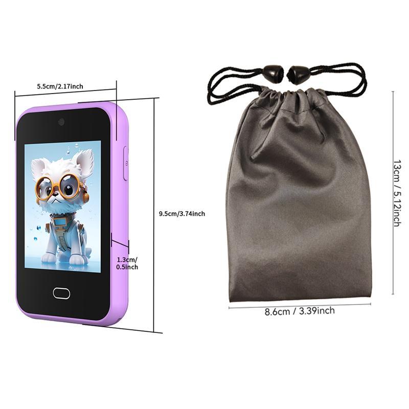 Product Introduction of Cartoon Dinosaur Design Electronic Toy, Portable Intelligent Multifunctional Mini Phone with Storage Bag, Educational Toy for Boys & Girls 1