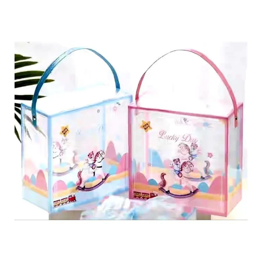 Transparent Gift Box with Handle