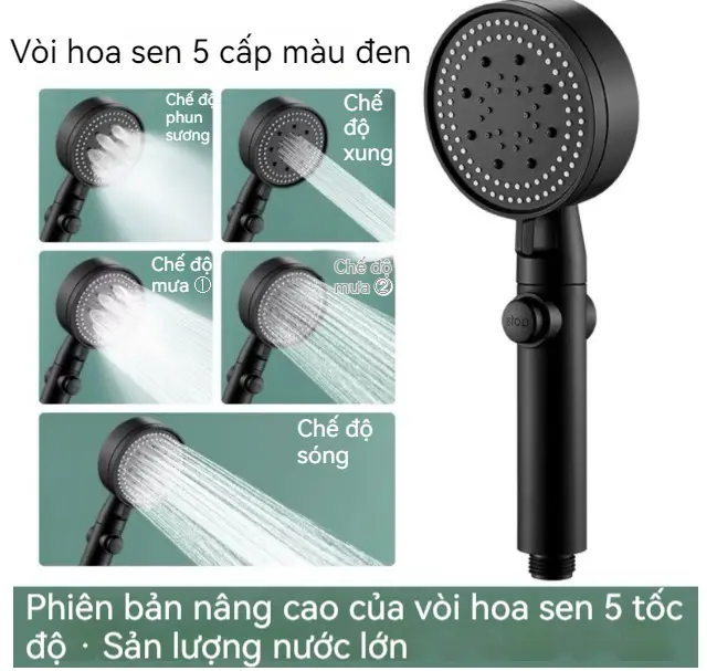 VÒI SEN TĂNG ÁP CỰC MẠNH 5 CHẾ ĐỘ TIẾT KIỆM NƯỚC  Vòi Sen Tăng Áp Vòi Hoa Sen Siêu Mạnh Tiết Kiệm Nước 7