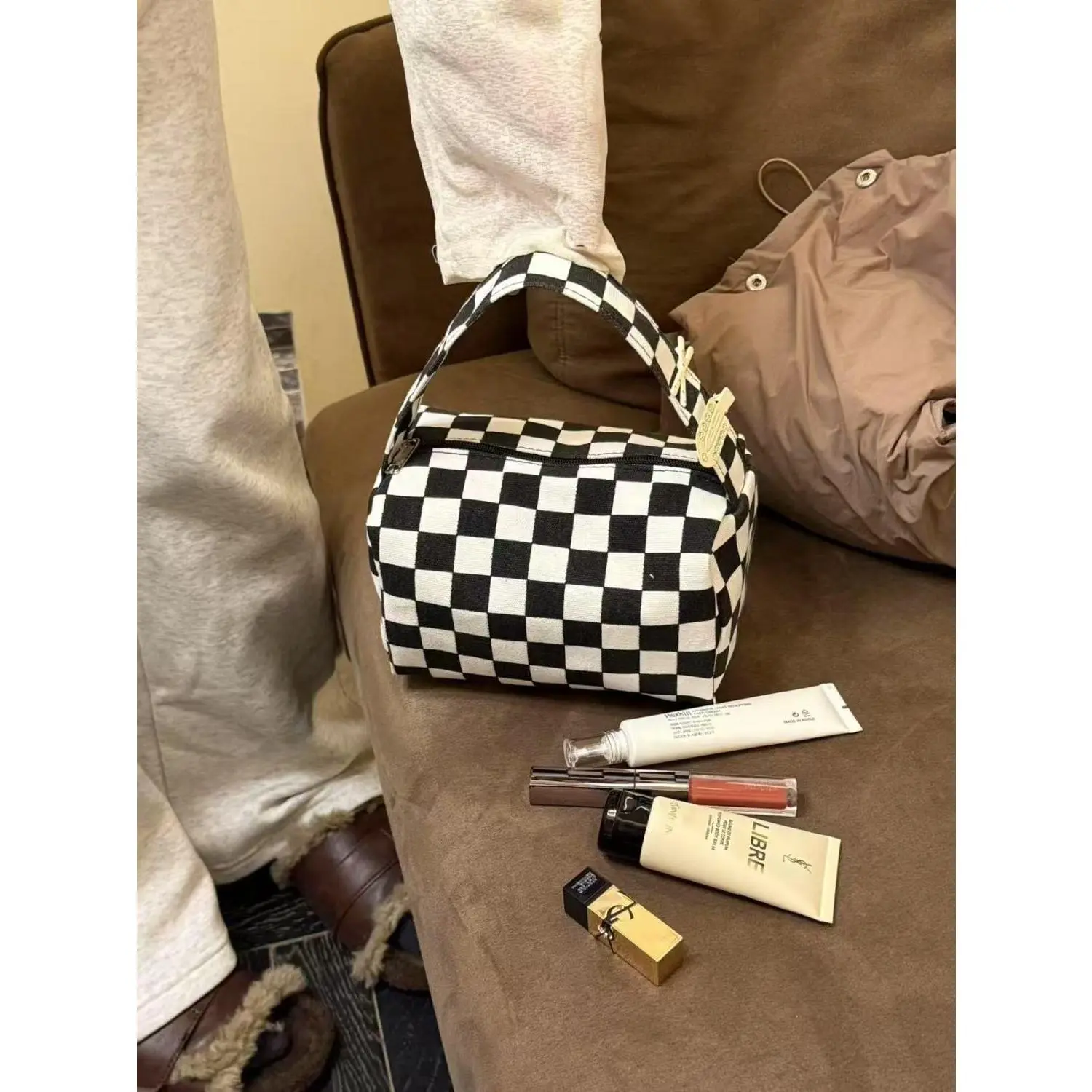 Original New Handbag High Appearance Large Capacity Makeup Bag Portable Storage Bag 3D Cute Travel Outing Bag
