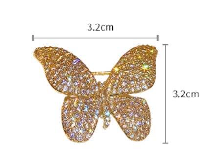 Product Introduction of Shiny Diamond Butterfly Brooch for Women, Unique Design, Elegant Suit Pin, 2023 New High-end Exquisite Accessory 3