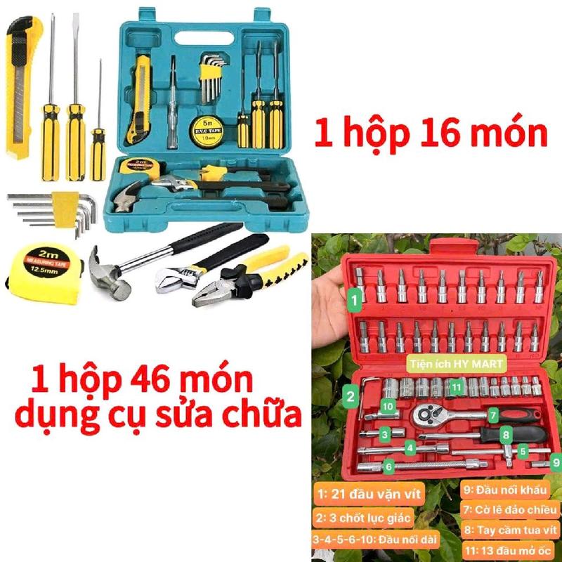 Bộ Dụng Cụ Sửa Chữa 16 Món Gồm Cờ Lê Kìm Búa Kéo Mỏ Lết Tua Vít Lục Giác Thước Đo Bút Thử Điện Đa Năng 5