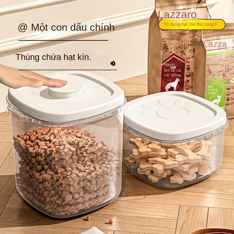 Hộp bảo quản thức ăn cho mèo và chó, hộp Kín khí, hộp đựng thức ăn bằng nhựa trong suốt, thích hợp để bảo quản 0