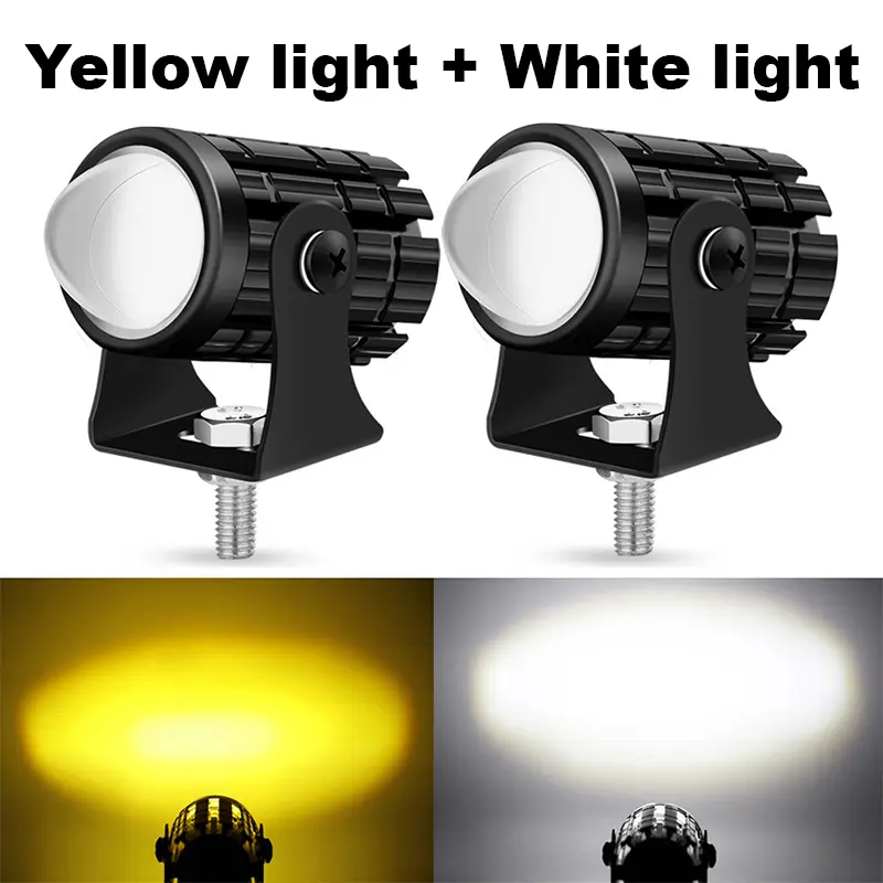Đèn Trợ Sáng Mini Xe Máy Đèn Trợ Sáng Bi Cầu 2 Mầu Cos Vàng Pha Trắng Công Tắc Loại 1 Chính Hãng Phụ Tùng Đèn Pha 1