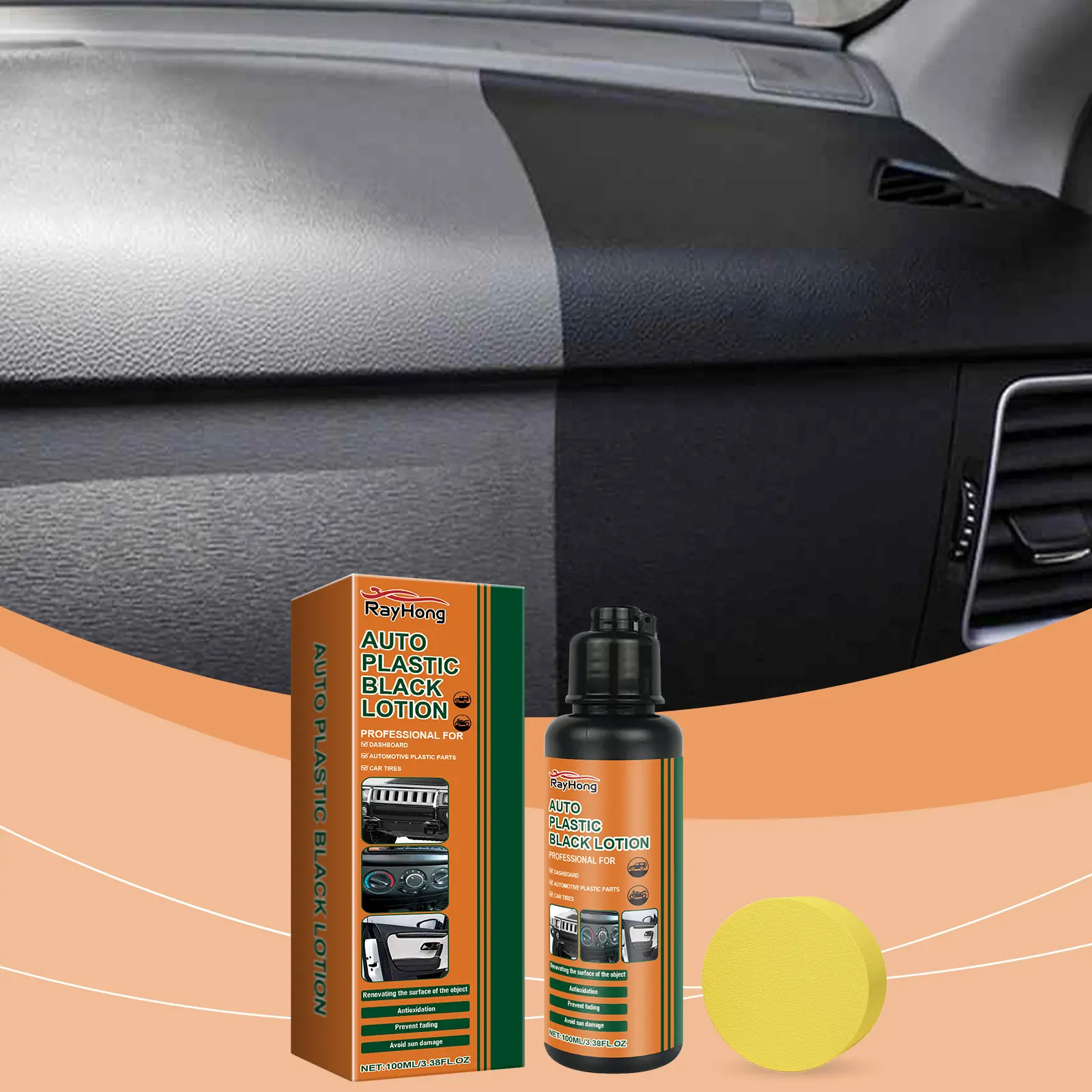 Motorcycle Car Black Plastic Polish Paster Car Beauty Maintenance Black Bright Plastic Renovation Care Solution 100ml