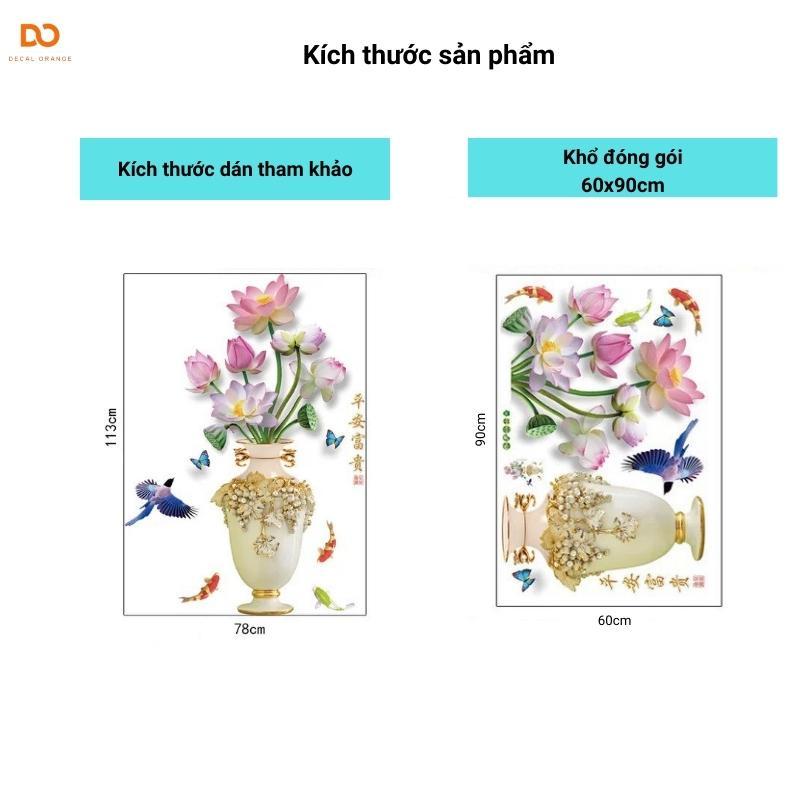 Product Introduction of Decal dán tường, Tranh dán tường bình hoa 3D trang trí phòng khách phòng ngủ cầu thang AD06 68
