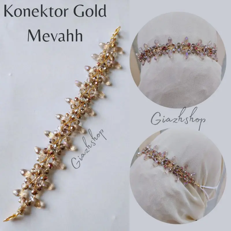 konektor kristal mevah blink blink gold tali masker penghubung hijab headloop mewah elegand konector