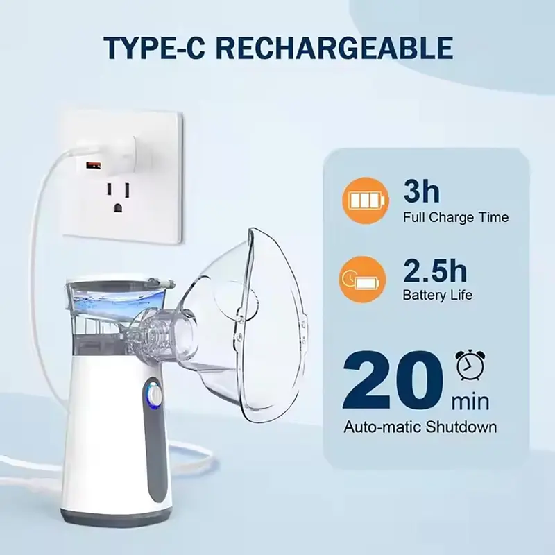 Portable Handheld Mesh Nebulizer, USB Rechargeable Cold Mist Inhaler, Household Daily Use Or Travel Handheld Mesh Nebulizer, Personal Care Appliances 4