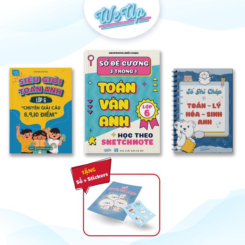 BỘ SÁCH LỚP 6 - COMBO 1: Sổ đề cương Toán Văn Anh lớp 6 + Siêu giỏi Toán Anh lớp 6