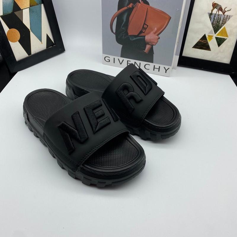 Dép NERDY Đen Slipper Quai Thêu Màu Đen cao cấp -da simili - Đế Cao Su eva 4 cm. chống thấm nước, không hôi chân DéP