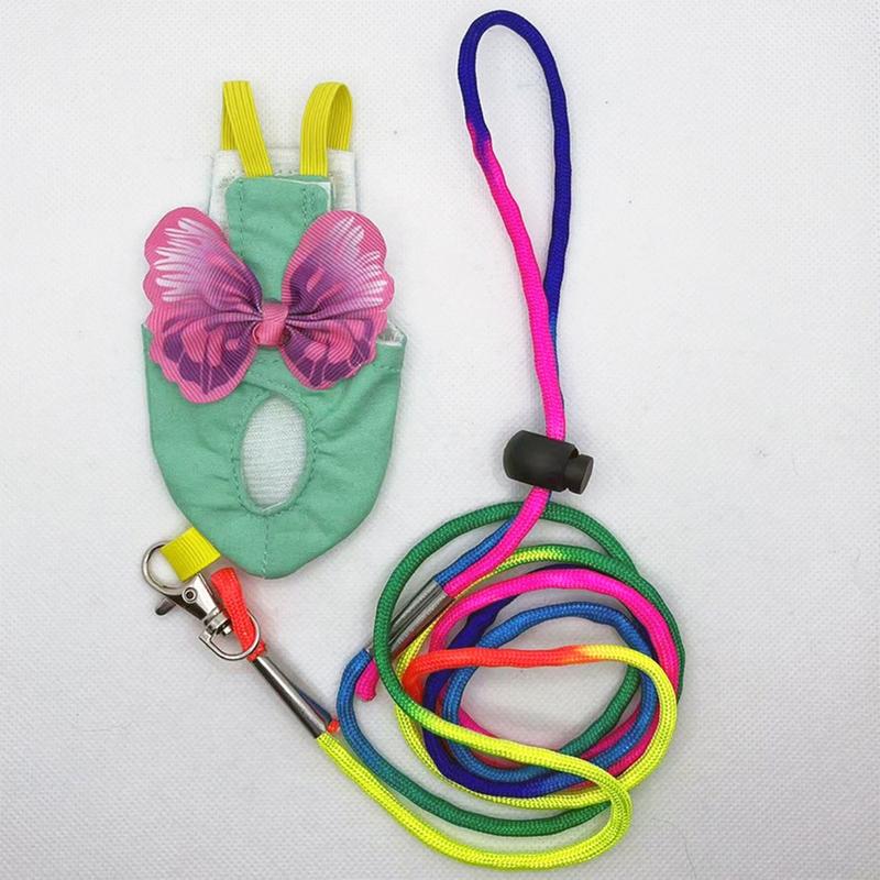 Bird Harness and Cloth Colorful Flying Rope Outdoor Training Toy for Cockatooes Outside Walk Go Out Supplies 8