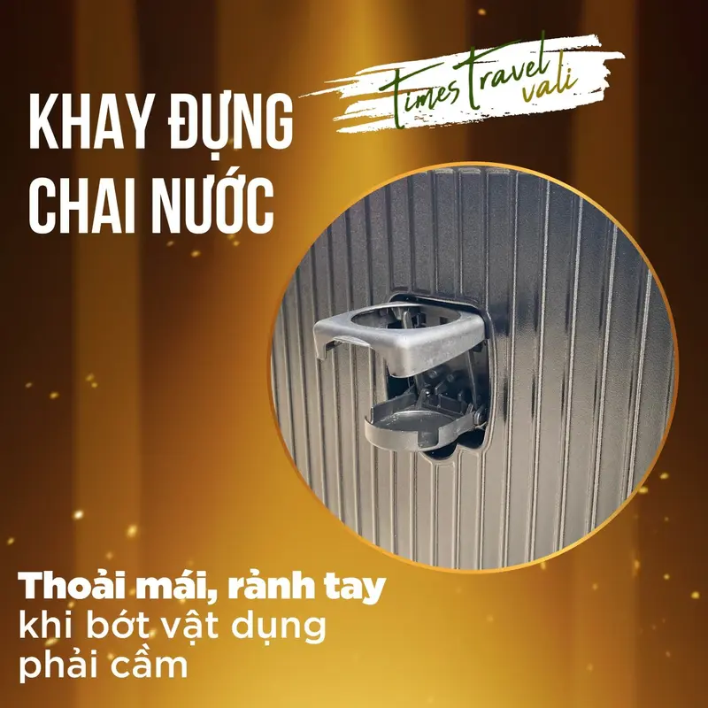 T&T94Vali khung nhôm hàng loại 1 phun sơn tĩnh điện thiết kế ngăn khoá kéo, có ngăn đồ ướt, khay đựng cốc (Bản nâng cấp không chìa khoá) - Bảo Hành 5 Năm Nam times  travel hộp đựng cứng nhẹ 2