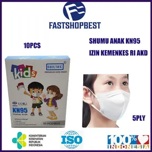 Shumu masker anak  KN95 5PLY ISI 10PCS/BOX