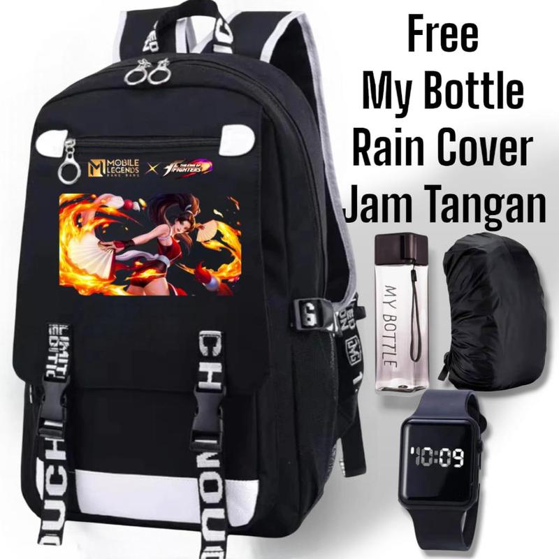 Product Introduction of TAS SEKOLAH ANAK SD LAKI LAKI PEREMPUAN MOBILE LEGEND SKIN KING OF THE FIGHTER TAS ANIME TERBARU FASHION MURAH TAS RANSEL SEKOLAH ANAK TK PAUD TAS ANAK LAKI LAKI TAS KOF IORI YAGAMA GUSION K SERIES FREE JAM LED MY BOTTLE 4 IN 1 BANYAK BONUSNYA 16