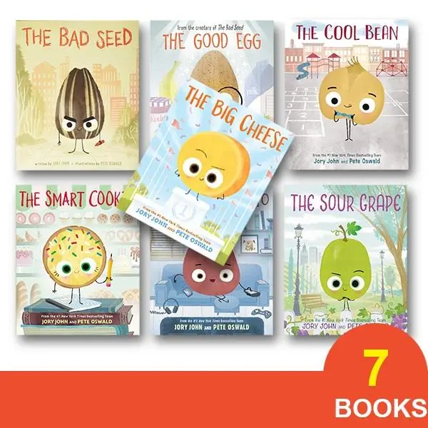 Original Product The Food Group Series  Bad Seed/Good Egg/Cool Bean/Smart Cookie/Couch Potato/Sour Grape/Big Cheese (7 Books)