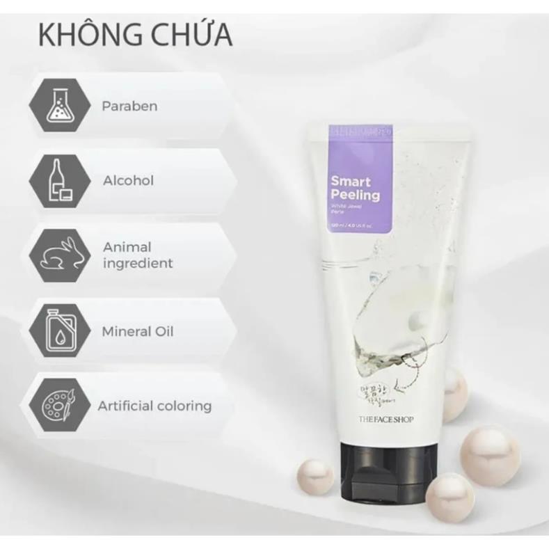 Product Introduction of Tẩy tế bào chết mặt The Face Shop ngọc trai Hàn Quốc Smart Peeling White Jewel 120ml trắng da, cấp ẩm, tẩy da chết 19