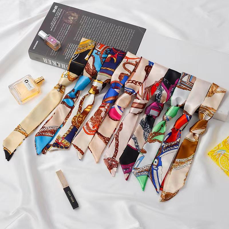 Product Introduction of Hot Sale Classic Retro Decorative Slim Narrow Scarf for Bag Handle Wrapping Small Ribbon Scarf Ladies Neck Scarf 3