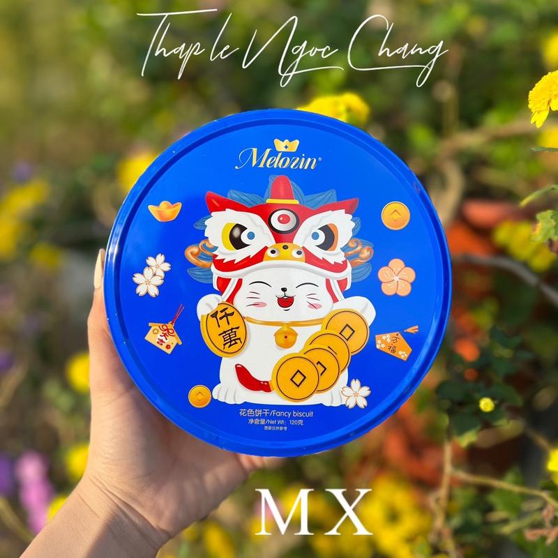 Bánh quy mèo thần tài Ya!Kiss 4 màu Melozin - Hộp thiếc tròn 200g - Food, Ăn Vặt, Snack phụkientet  2025