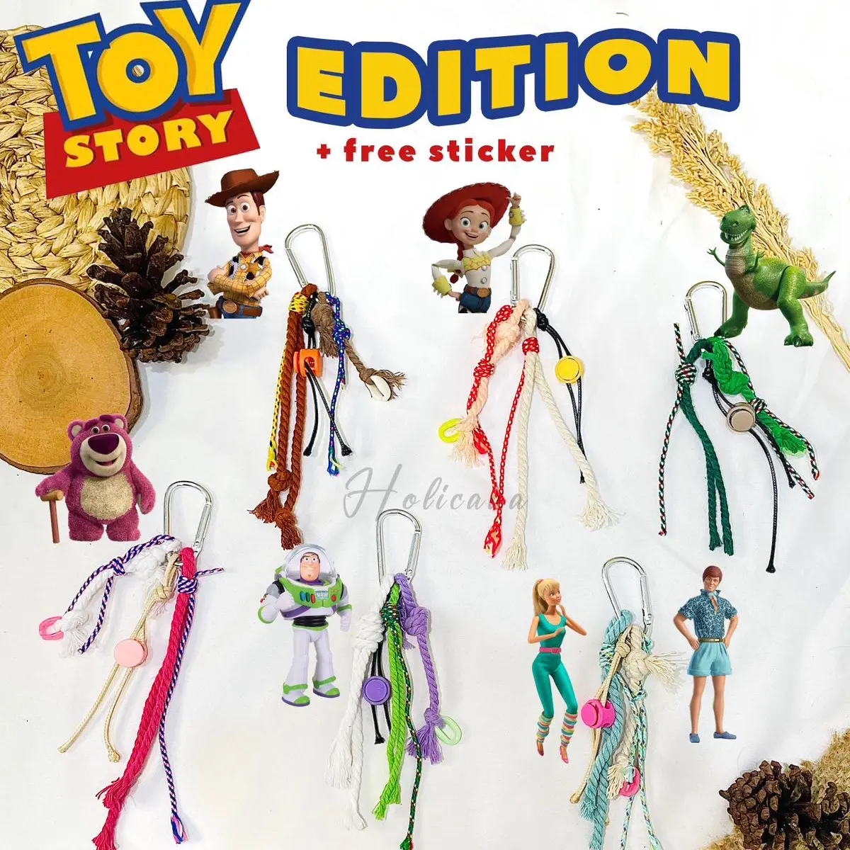 BAG CHARM MACRAME/GANTUNGAN MACRAME/GANTUNGAN TALI/GANTUNGAN TOY STORY aksesoris tas aesthetic y2k jibbitz bocyn jellycat charms ransel