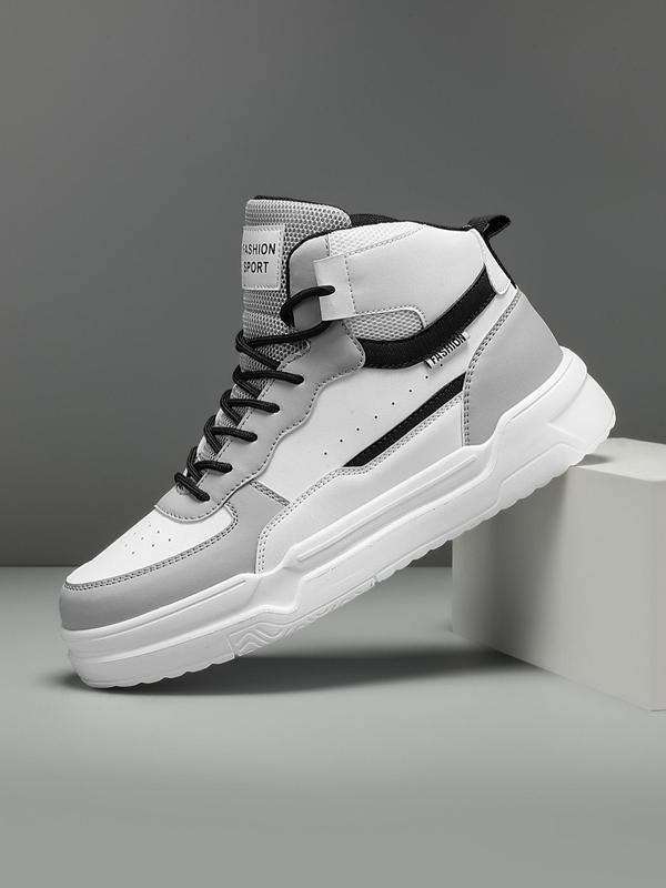 Fashion Patchwork Design Lace Up High Top Sneakers, Casual Breathable Walking Shoes, Non-slip Outdoor Round Toe Hiking Shoes Designer Shoes 8