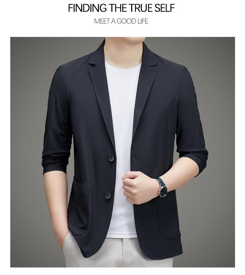 Product Introduction of [Duke] Spring Summer Ice Silk Sunscreen Casual Single Suit 2024 Men's Fashion New Business Suit for Middle-aged and Young Men 27