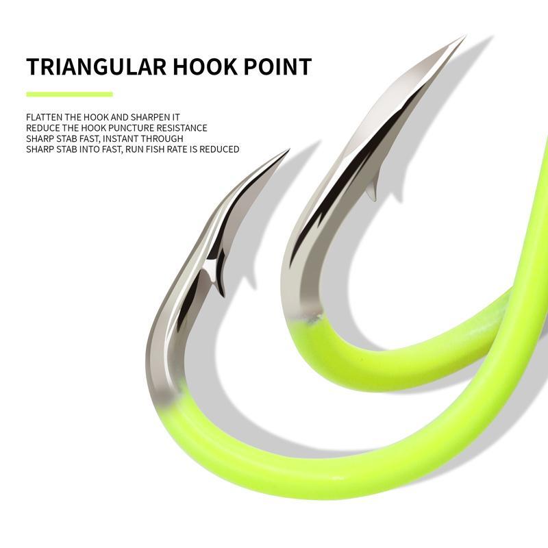 Fishing Hook (1 Bag), Fluorescent Triangular Tooth Fish Hook, Outdoor Fishing Accessories, Fishing Stuff 4