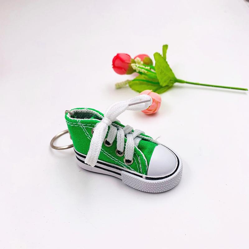 Product Introduction of 7.5CM mini canvas shoes keychain fashion small shoes car bag pendant 23