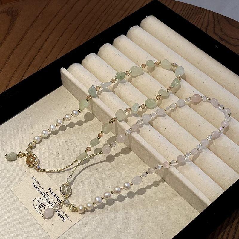 Product Introduction of Luxury Pearl Double Layer New Bracelet Crystal High-end Beaded Vintage Niche Exquisite Temperament Bangle Jewelry wlw  bracelets gelang  ldr  bergetar sweet  alhambra  bracelet cubic  zirconia 11