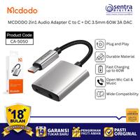 Gambar MCDODO CA-5050 USB C Adapter 2in1 Audio Splitter 60W PD Fast Charging Headset Jack Type C dari Sentra Digital Kota Surabaya 1 Tokopedia