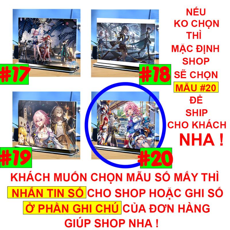 Khung ảnh Mica trong suốt Kích thước A4,A5 In hình Kafka, Silver Wolf Game Honkai: Star Rail (1) đế lùa màu đen 4