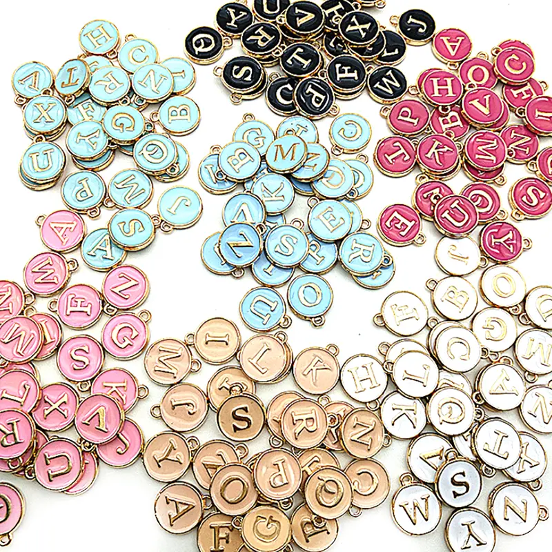 26Pcs Letter Alphabet Charms Initial Letter Bracelet Jewelry DIY Craft Making