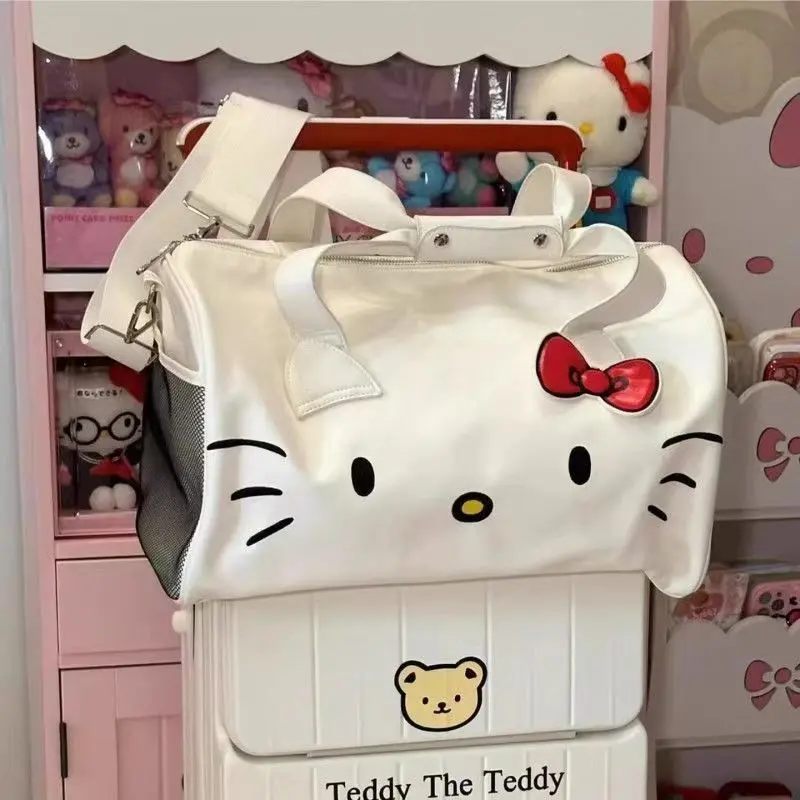 Túi Tập Gym Hoạt Hình Hello Kitty, Vẻ Đẹp Dễ Thương, Một Vai, Nơ Cầm Tay, Bộ Sưu Tập 86000 Người, Thích Hợp Đi Du Lịch Nghiêng, Năm 2025