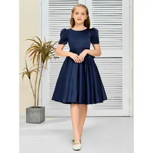 JONEY | MIDI DRESS ANAK PEREMPUAN | DRESS NATAL | DRESS SATIN KEKINIAN | DRESS GEREJA ANAK PEREMPUAN