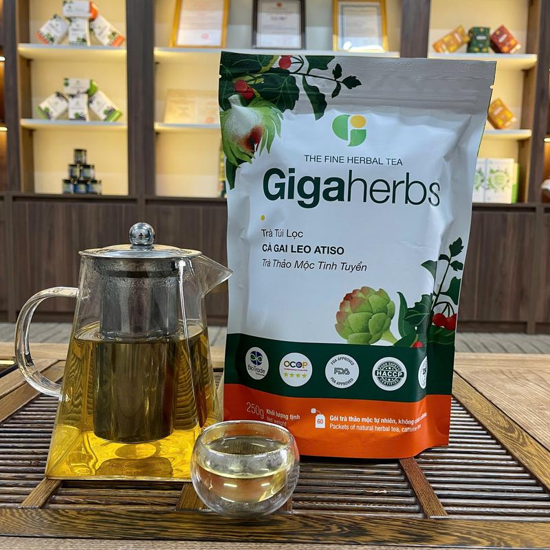 Trà Mát Gan GigaHerbs Túi Zip 250Gram Nước Trà Tea Chè Cà Gai Leo Atiso - Sản Phẩm Chính Hãng 4