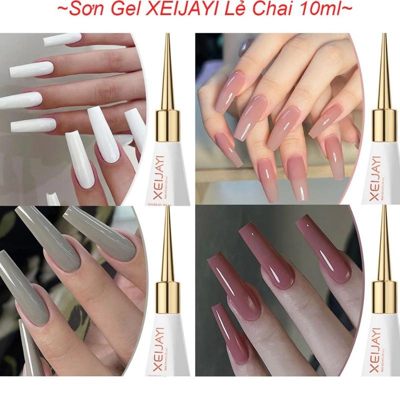 Màu Sơn Gel Xeijayi 10ml Lẻ Chai Trắng Nước Gạo Đỏ Hồng Xanh Bơ Đen Nude Tone Lạnh Màu Da Tím Làm Móng Tay Nail