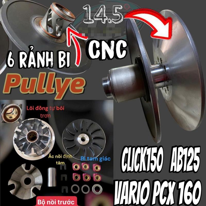 Nồi trước Độ - Puly xe tay ga vario click pcx AB 125cc 150cc 160cc - TA SPEED CVT PULLYE SCOOTER