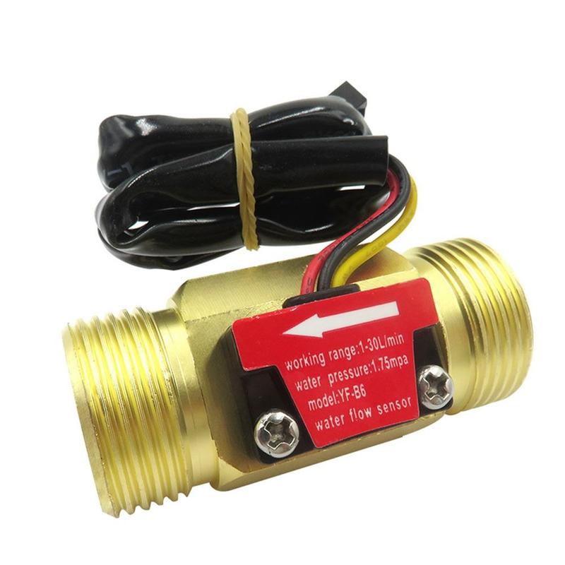 Professional Brass Water Flow Meter G3/4" 1-30L/min Fuel Flowmeter Male Thread 0-2A/ 0-220V(AC or DC) Flow Meter Water Diesel Kerosene Gasoline 5
