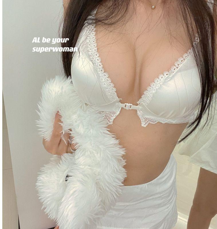 Product Introduction of Thickened Overall 3.5cm Large Front Button Underwear Small Breast Size Exaggerating Bra Push up Non-Running Cup Anti-Sagging Backless Bra 12