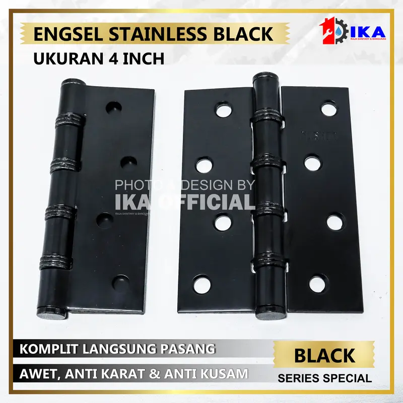 Engsel Pintu Rumah Hitam Doff  Inci 4 Inci  Inci Door Hinges Black Doff /  Engsel Pintu Silver l Jendela TEBAL 5 inch l Stenlis Per Pasang / Jendela kayu kuat original / ENGSEL TEBAL STAINLES INCH BAGUS / ENGSEL PINTU JENDELA STENLIS 4