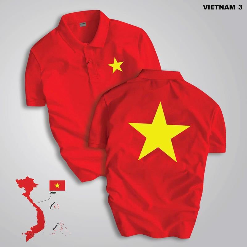 BST áo Polo Việt NAM full size gia đình ý nghĩa, chất vải cá sấu co giãn 4 chiều cao cấp, đủ size cho trẻ em Shirt Ngắn Tay Có Cổ GMV aothun