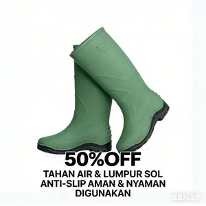 Sepatu Boots Hujan Karet Upgrade Dalam Nyaman Promo Besar