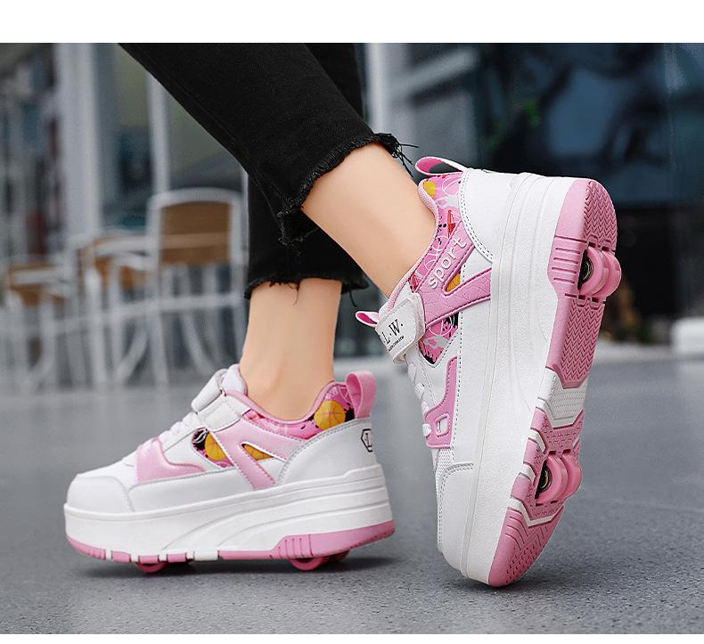 Product Introduction of In Stock Children's Heelys Shoes Roller Skates New Style Heelys Shoes Boys Invisible Student Roller Shoes Adults Walkable Slidable Casual Shoes Breathable Mesh Girls 28