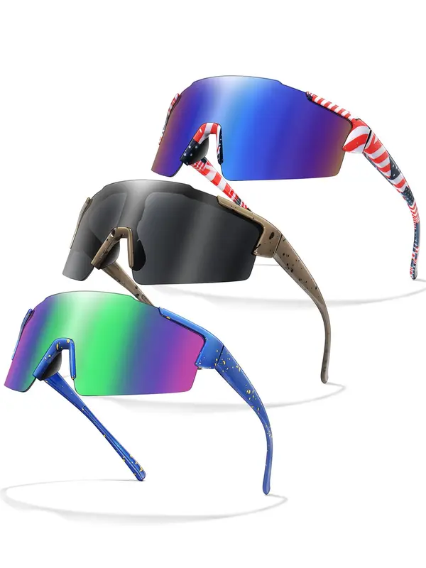 Unisex Sporty Biking Cycling Sunglasses, Outdoor Sports Eyewear for Hiking, Fishing, Driving, Fashion Sports Eyewear for Outdoor Activities 4