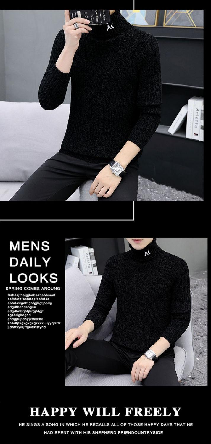 Product Introduction of Áo Len Cổ Lọ Cho Nam, Phong Cách Hàn Quốc, Hợp Xu hướng, Dáng Ôm, Đồ Len Cơ Sở, Thích Hợp Cho Mùa Thu, Áo Mặc Bên Ngoài Thường Ngày Quần Áo Im Lặng, Ralph, Tay Áo 5, Dưới Cánh Tay, Xu Hướng 2024 4