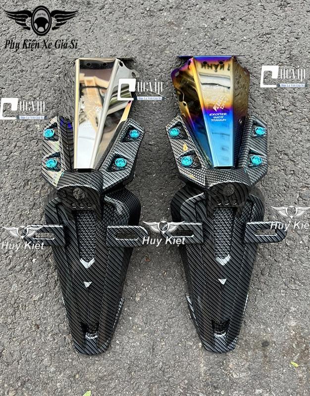 Bộ Dè Sau Carbon Exciter 155 (2021-2023) Và Đuôi Đèn Inox, Xi Titan Tặng Kèm 4 Ốc GR5 MS6215