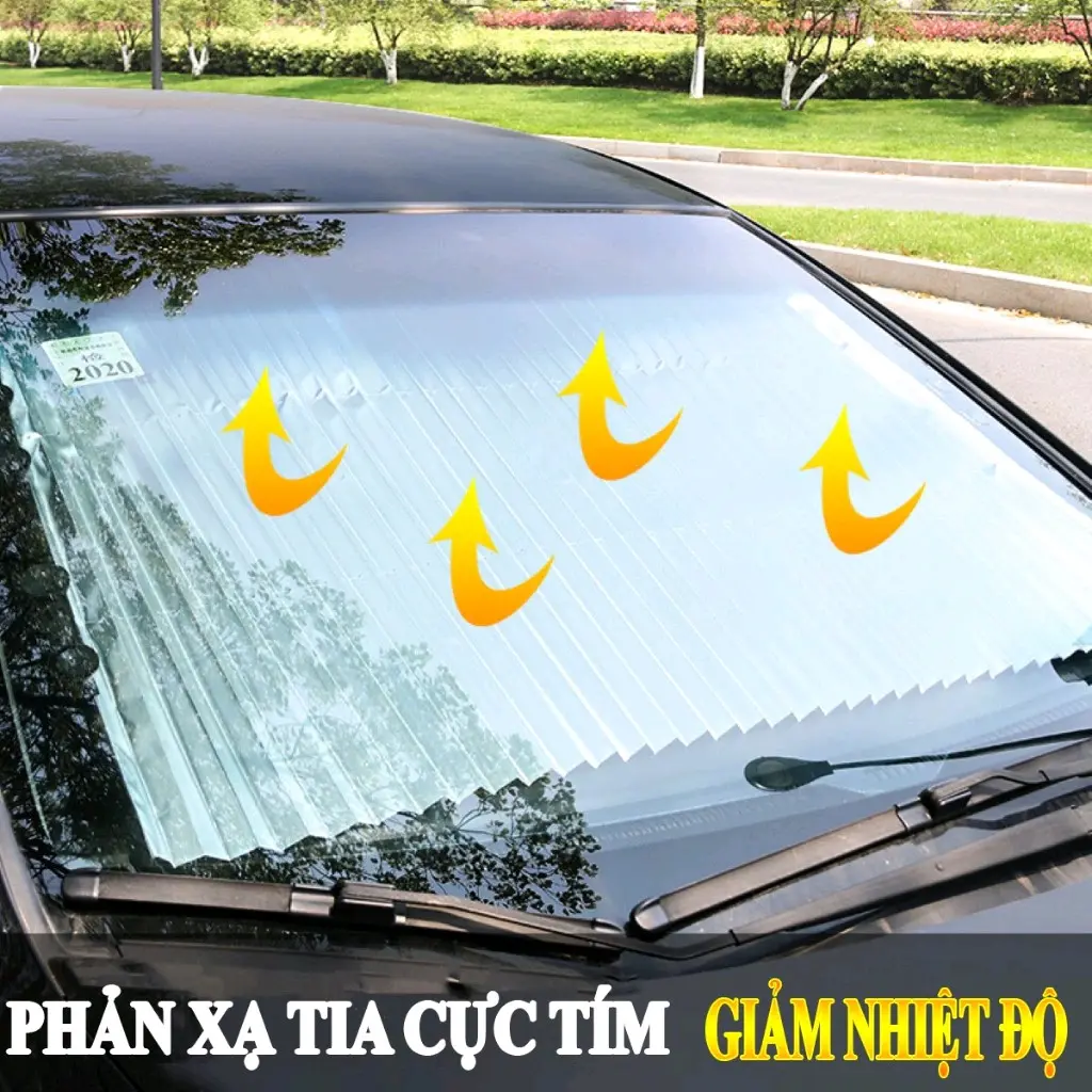 Rèm che nắng ô tô,rèm che kính lái gấp gọn. kéo